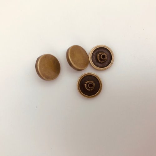 [가죽공예 금속장식] 신주스넵용 민자캡 10mm 엔틱 (4개)