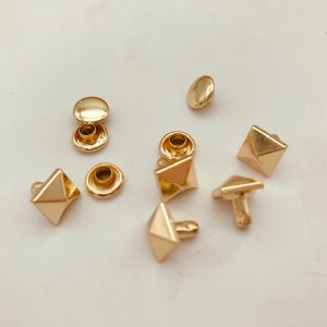 [가죽공예 금속장식] 피라미드가시메 8mm 골드