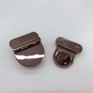 [가죽공예 금속장식] 잠금장치 미닫이 흑니켈 40mm